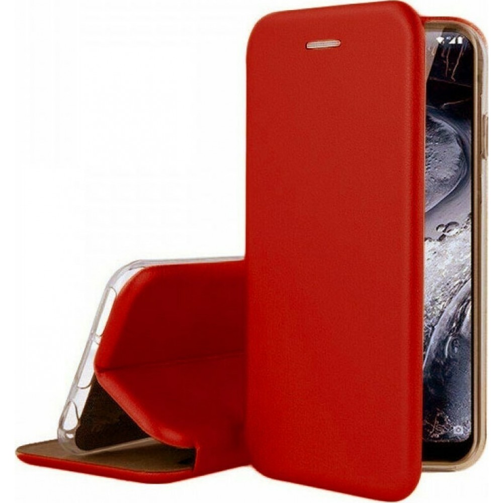 Θήκη iPhone 13 Pro Soft TPU&PU Leather Flip Βιβλίο Smart Magnet Elegance -Κόκκινο Θήκες iPhone 13 Pro