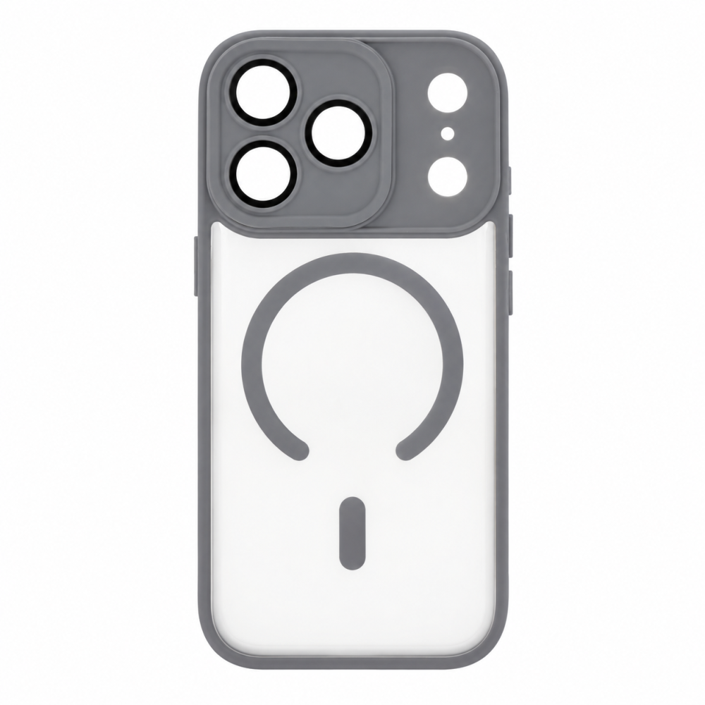Θήκη iPhone 18 Pro Max 5G Back Cover Ημιδιάφανη Electro Magsafe Με Κλειστή Κάμερα -Γκρι Θήκες iPhone