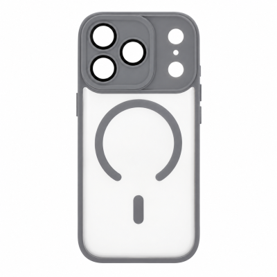 Θήκη iPhone 18 Pro Max 5G Back Cover Ημιδιάφανη Electro Magsafe Με Κλειστή Κάμερα -Γκρι