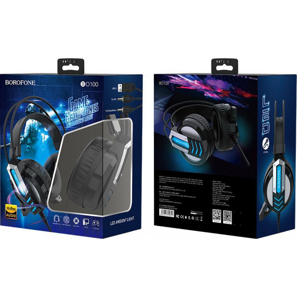Borofone BO100 Fun Over Ear Gaming Headset με σύνδεση USB / 2x3.5mm Gaming Headsets