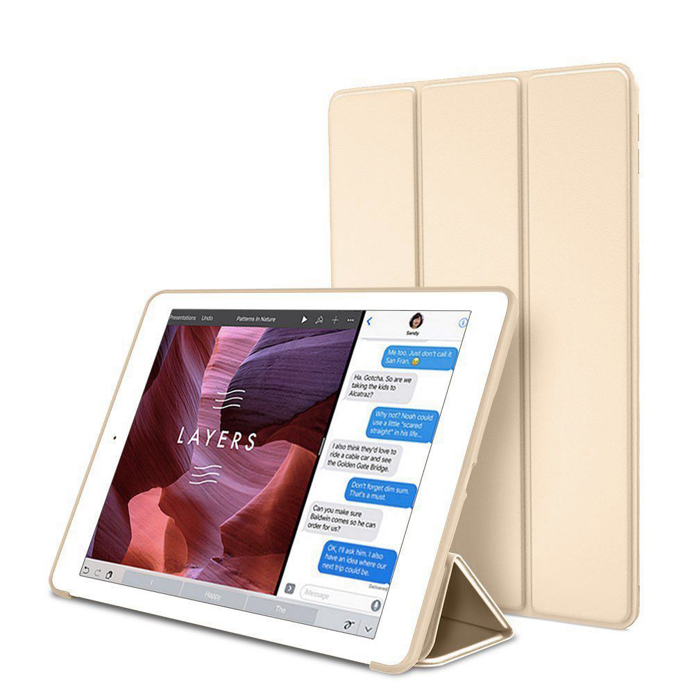 Θήκη Βιβλίο Flip Cover με Σιλικόνη για Apple iPad 8 10.2" (2019 / 2020 / 2021) – Χρυσό