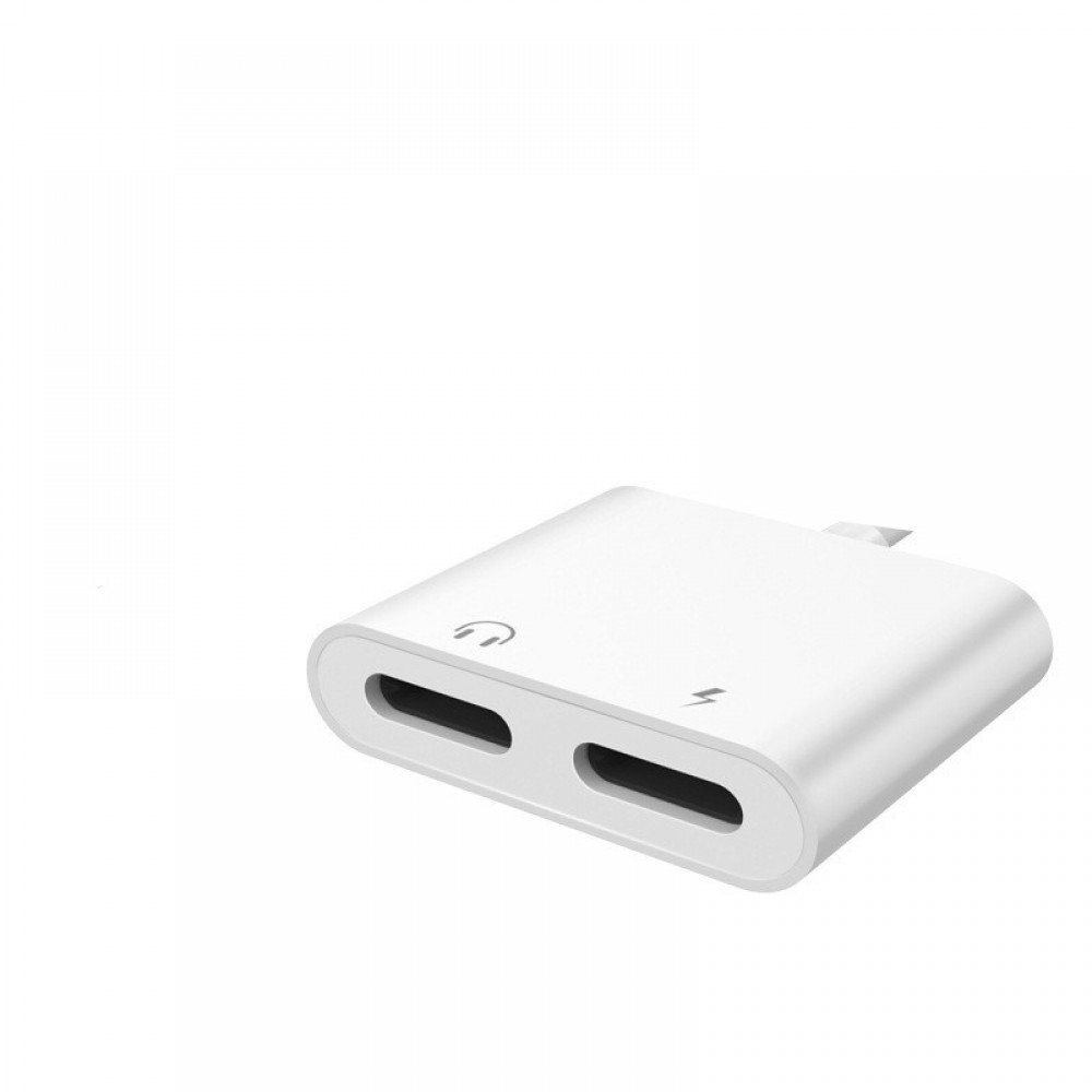 Αντάπτορας iPhone για ακουστικά και φορτιστή Lightning Splitter Adapter 2 in 1 For iPhone -White Αξεσουάρ 