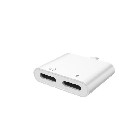 Αντάπτορας iPhone για ακουστικά και φορτιστή Lightning Splitter Adapter 2 in 1 For iPhone -White