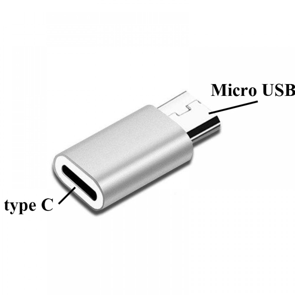 Αντάπτορας Μετατροπέας Micro USB Αρσενικό σε USB-C -Ασημί Αξεσουάρ 