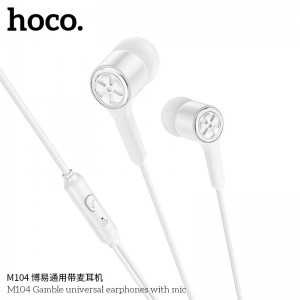 Hoco M104 Earphones Handsfree- White Αξεσουάρ 