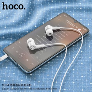 Hoco M104 Earphones Handsfree- White Αξεσουάρ 