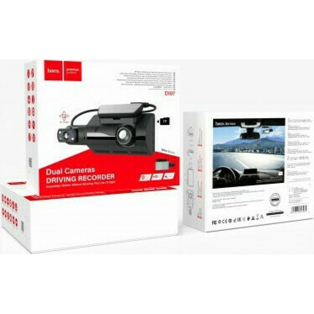 Hoco DI07 Dual Κάμερα DVR Αυτοκινήτου για Παρμπρίζ με Κλιπ Κάμερα DVR Διάφορα