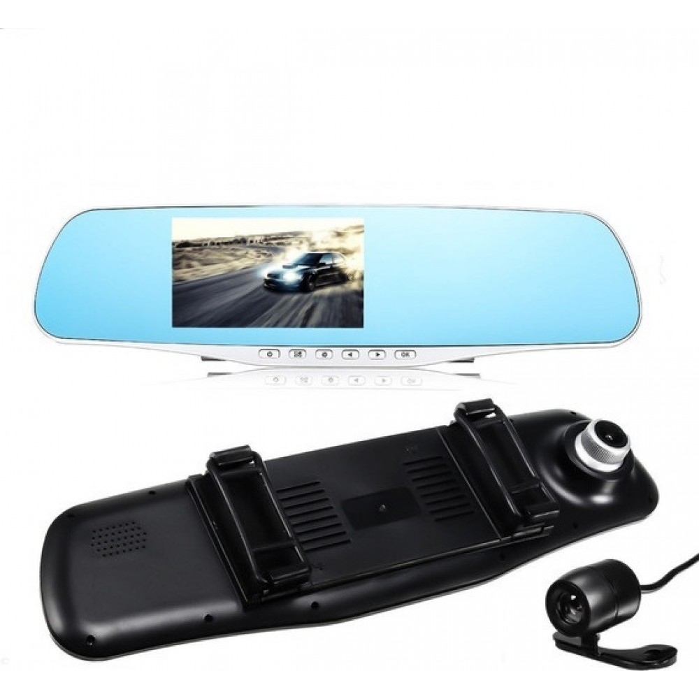 Vehicle Blackbox Dvr Σετ Καθρέπτης με Κάμερα DVR Αυτοκινήτου 1080P με Οθόνη 4.3" με Κλιπ & Κάμερα Οπισθοπορείας Διάφορα