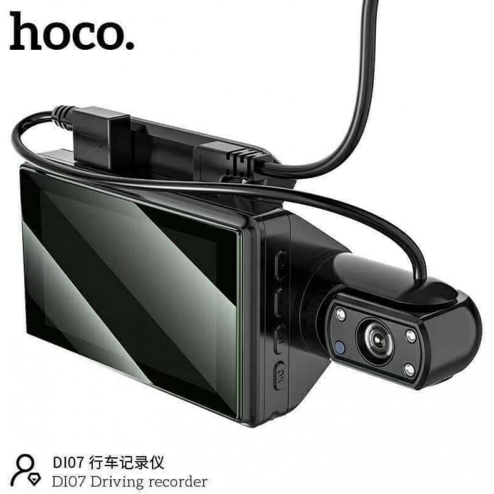 Hoco DI07 Dual Κάμερα DVR Αυτοκινήτου για Παρμπρίζ με Κλιπ Κάμερα DVR Διάφορα