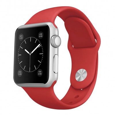 Ανταλλακτικό Λουράκι Σιλικόνης Apple Watch 5/4/3/2/1 - 44/42mm -Σκούρο Κόκκινο