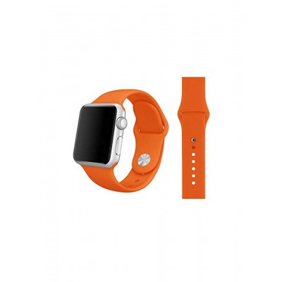 Ανταλλακτικό Λουράκι Σιλικόνης Apple Watch 5/4/3/2/1 - 44/42mm -Πορτοκαλί