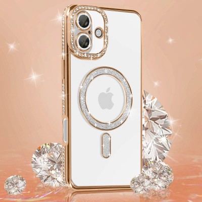 Θήκη iPhone 16 5G Back Cover Electro Magsafe Bling -Χρυσό