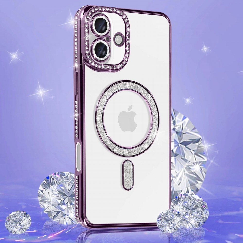 Θήκη iPhone 17 5G Back Cover Electro Magsafe Bling -Μωβ Θήκες iPhone