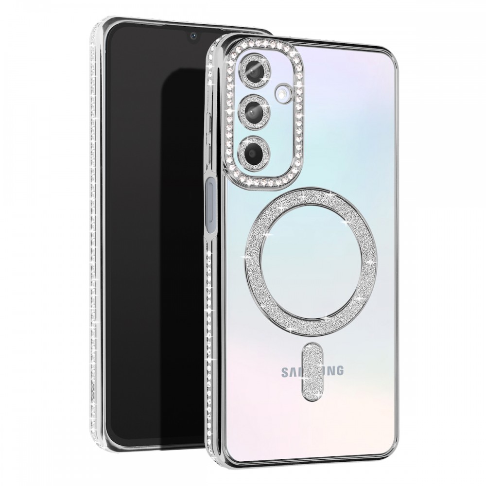 Θήκη Samsung Galaxy A56 5G Back Cover Electro Magsafe Bling -Ασημί Θήκες Smartphone