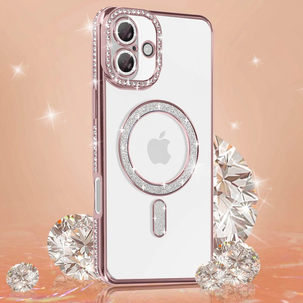 Θήκη iPhone 17 5G Back Cover Electro Magsafe Bling -Ροζ Χρυσό Θήκες iPhone