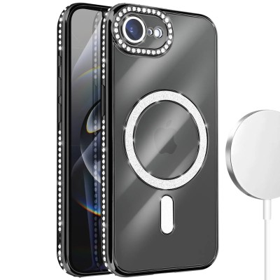 Θήκη iPhone 16e ( SE 2025 ) Back Cover Electro Magsafe Bling -Μαύρο