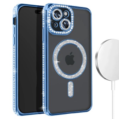 Θήκη iPhone 13 Back Cover Electro Magsafe Bling -Μπλε