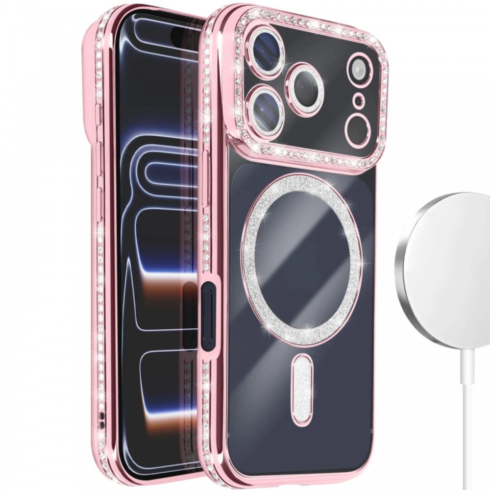 Θήκη iPhone 17 Pro 5G Back Cover Electro Magsafe Bling -Ροζ Χρυσό Θήκες iPhone