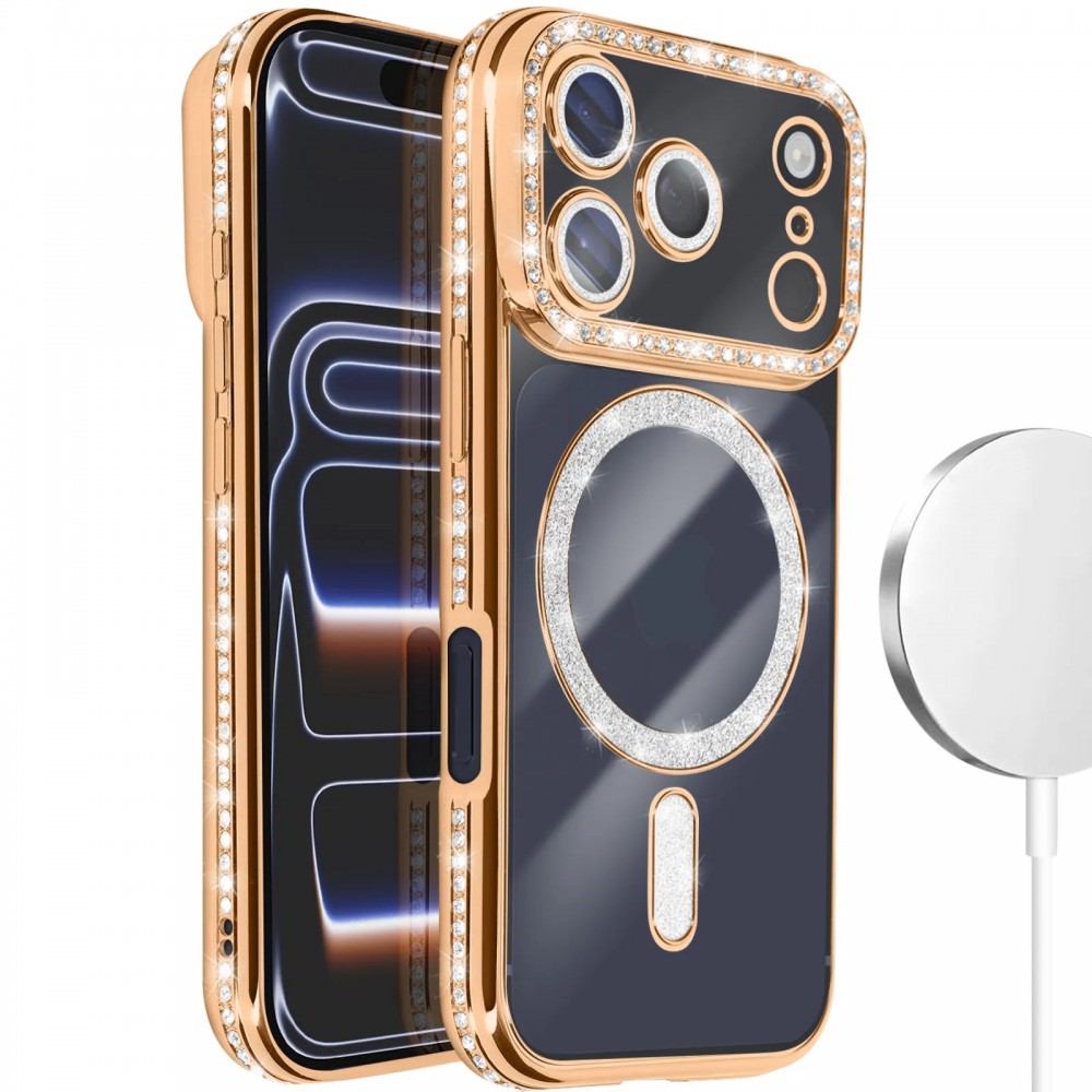 Θήκη iPhone 17 Pro Max 5G Back Cover Electro Magsafe Bling -Χρυσό Θήκες iPhone
