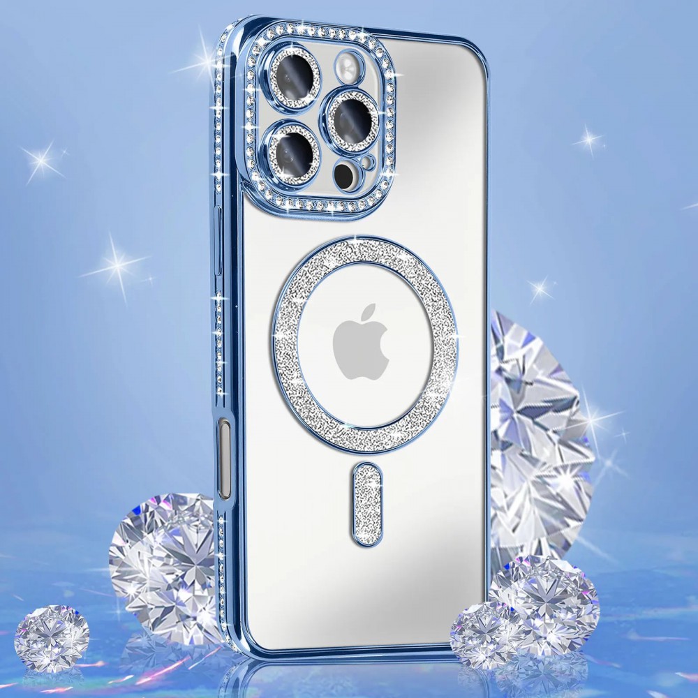 Θήκη iPhone 16 Pro Max 5G Back Cover Electro Magsafe Bling -Μπλε Θήκες iPhone