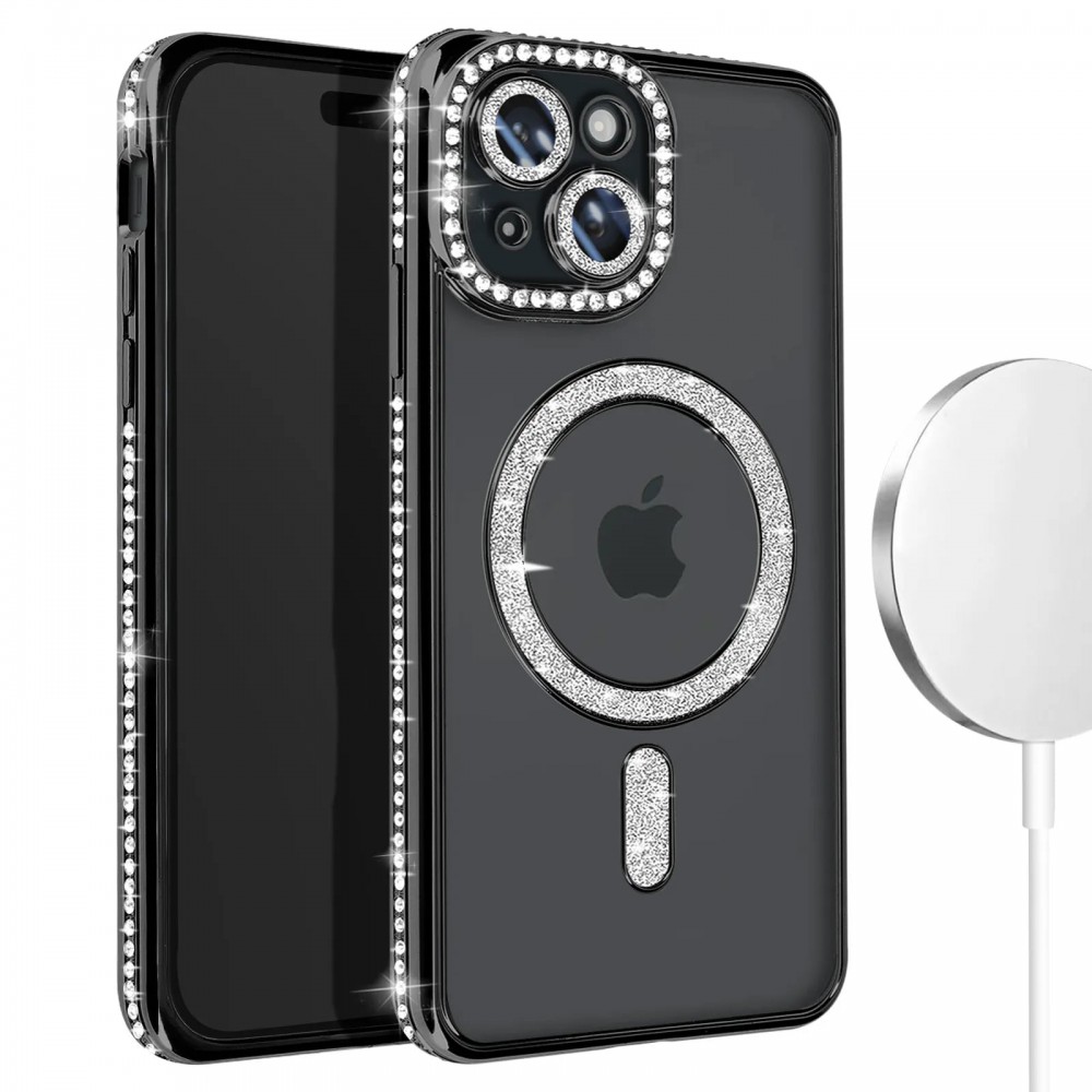 Θήκη iPhone 15 5G Back Cover Electro Magsafe Bling -Μαύρο Θήκες iPhone
