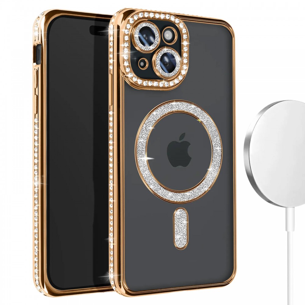 Θήκη iPhone 15 5G Back Cover Electro Magsafe Bling -Χρυσό Θήκες iPhone