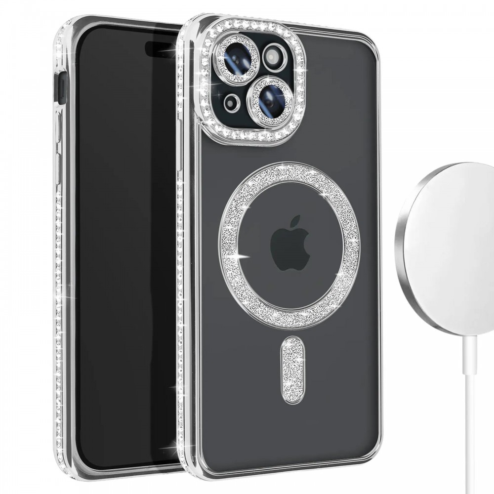 Θήκη iPhone 13 Back Cover Electro Magsafe Bling -Ασημί Θήκες iPhone