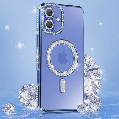 Θήκη iPhone 16 5G Back Cover Electro Magsafe Bling -Μπλε