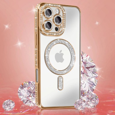 Θήκη iPhone 16 Pro 5G Back Cover Electro Magsafe Bling -Χρυσό