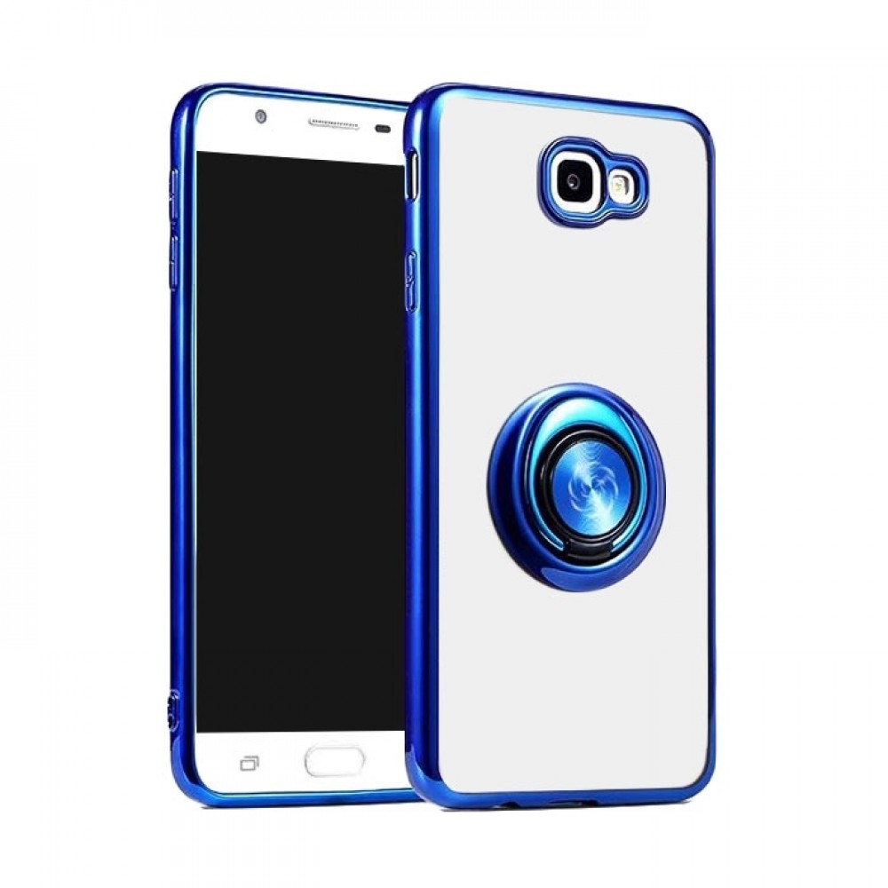 Θήκη Xiaomi Redmi Note 7 / Note 7 Pro Magnetic Ring Kickstand TPU  - Clear / Blue Θήκες Smartphone