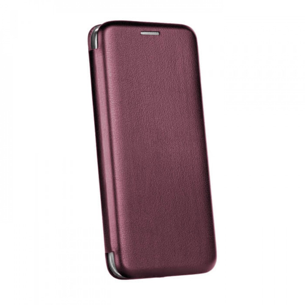 Θήκη iPhone 12 / 12 Pro Soft TPU&PU Leather Flip  Βιβλίο Smart Magnet Elegance -Μπορντό Θήκες iPhone
