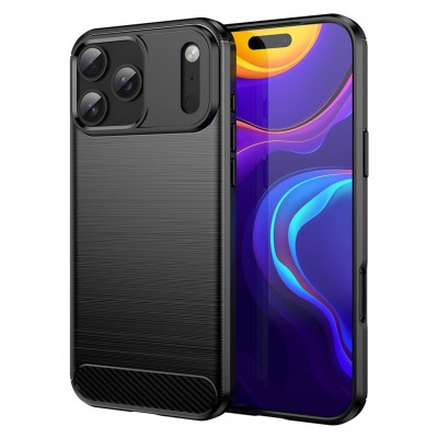 Θήκη Σιλικόνης Carbon Look Για iPhone 17 Pro 5G –Μαύρο