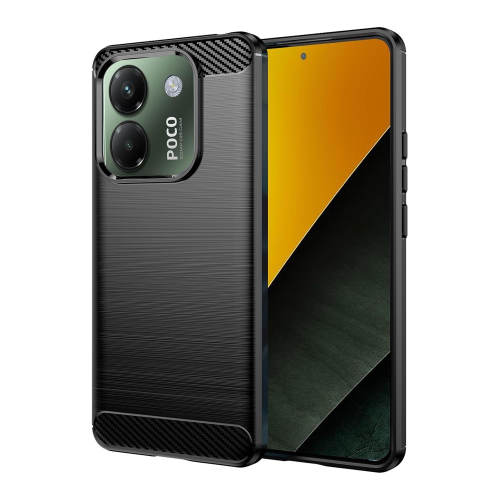 Θήκη Σιλικόνης Carbon Look Για Xiaomi Poco M7 Pro 5G –Μαύρο Θήκες Smartphone