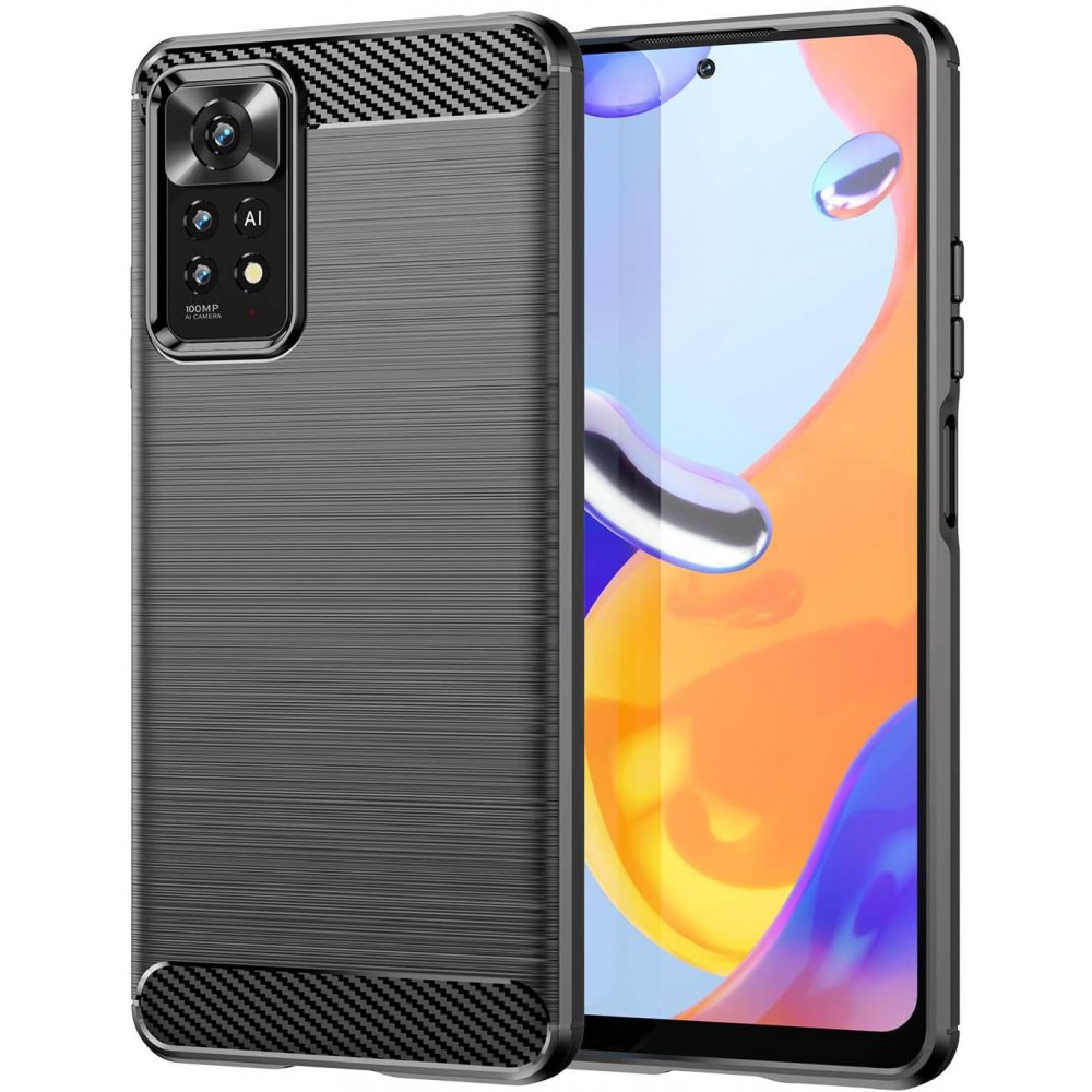 Θήκη Σιλικόνης Carbon Look Για Xiaomi Redmi Note 12 Pro 4G –Μαύρο Θήκες Smartphone