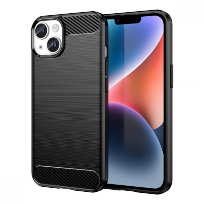 Θήκη Σιλικόνης Carbon Look Για iPhone 15 5G –Μαύρο