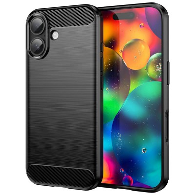Θήκη Σιλικόνης Carbon Look Για iPhone 17 5G –Μαύρο