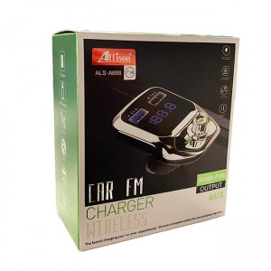 Fm Transmitter ALS-A688 Με Bluetooth, 2 USB, Οθόνη LCD Και Τηλεχειριστήριο -Ασημί / Μαύρο Διάφορα