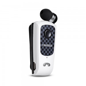 Ακουστικό Bluetooth Fineblue F-Plus με Επεκτεινόμενο Καλώδιο Clip-On Wireless Headset -Λευκό / Μαύρο Αξεσουάρ 