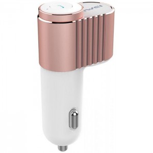 Σούπερ μίνι ασύρματο ακουστικό Bluetooth με διπλό φορτιστή αυτοκινήτου USB σε ακουστικά αυτιού με μικρόφωνο- Ροζ Χρυσό Αξεσουάρ 