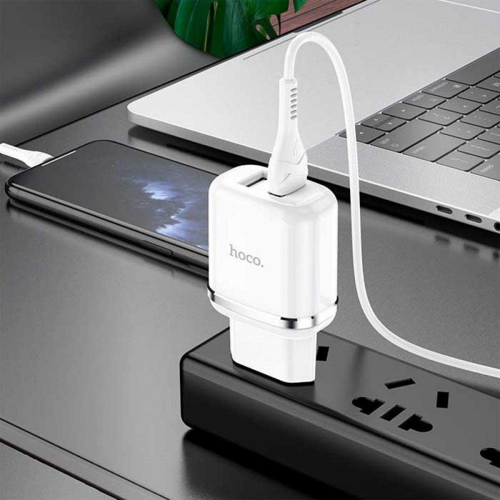 Φορτιστής με 2 Θύρες USB-A και Καλώδιο USB-A και Καλώδιο Lightning- Λευκό Αξεσουάρ 