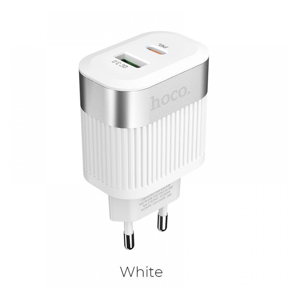 HOCO charger PD + QC3.0 C58A- Λευκό Αξεσουάρ 