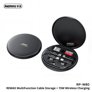 Remax RP-W80 Ασύρματος Φορτιστής 15W – Μαγνητική Βάση, Type-C & USB Συμβατότητα -Μαύρο Αξεσουάρ 