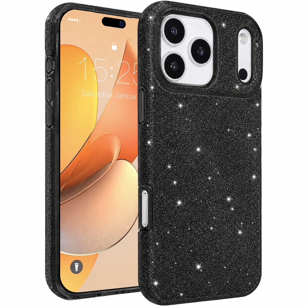 Θήκη iPhone 18 Pro 5G Glitter Shine Cover Hard Case -Μαύρο Θήκες iPhone
