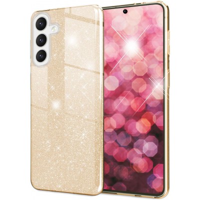 Θήκη Samsung Galaxy S24 Plus 5G Glitter Shine Cover Hard -Χρυσό