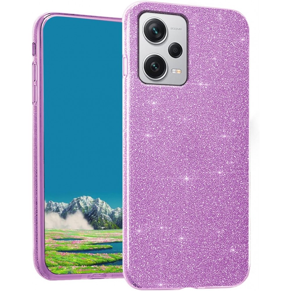 Θήκη Xiaomi Redmi Note 12 5G / Poco X5 5G Glitter Shine Cover Hard -Μωβ Θήκες Smartphone