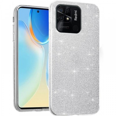 Θήκη Xiaomi Redmi 10C / Poco C40 Glitter Shine Cover Hard -Ασημί