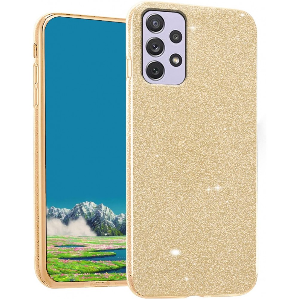 Θήκη Samsung Galaxy A33 5G Glitter Shine Cover Hard -Χρυσό Θήκες Galaxy A33 5G 