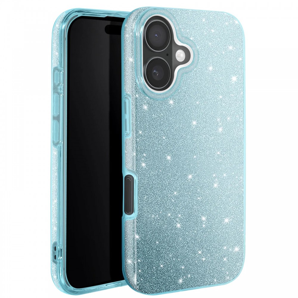 Θήκη iPhone 16 Plus 5G Glitter Shine Cover Hard Case -Μπλε Θήκες iPhone
