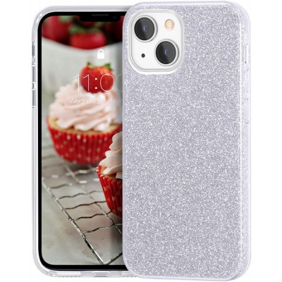 Θήκη iPhone 14 Glitter Shine Cover Hard Case -Ασημί