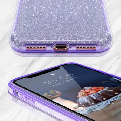 Θήκη Samsung Galaxy S23 5G Glitter Shine Cover Hard -Ασημί